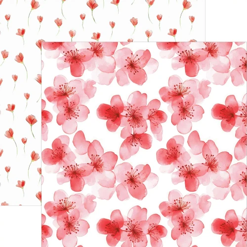 PAPER HOUSE PRODUCTIONS 12x12 Paper: Watercolor Floral - Red