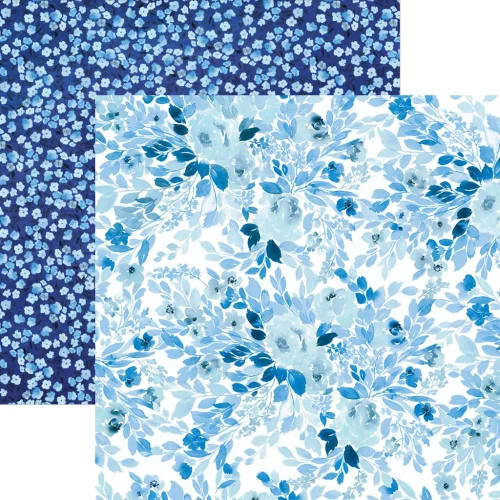 PAPER HOUSE PRODUCTIONS 12x12 Paper: Watercolor Floral - Blue