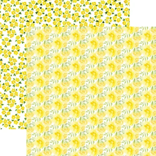 PAPER HOUSE PRODUCTIONS 12x12 Paper: Watercolor Floral - Yellow