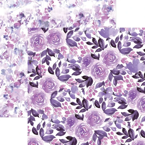 PAPER HOUSE PRODUCTIONS 12x12 Paper: Watercolor Floral - Purple