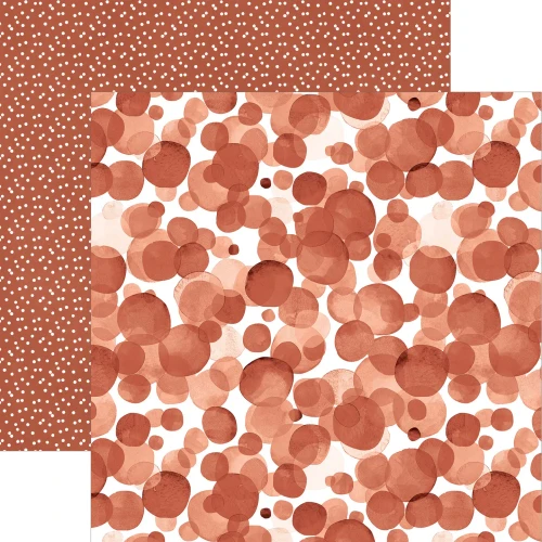 PAPER HOUSE PRODUCTIONS 12x12 Paper: Watercolor Polka Dots - Terra Cotta