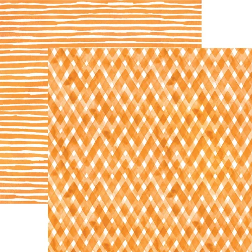 PAPER HOUSE PRODUCTIONS 12x12 Paper: Watercolor Plaid / Stripes - Orange