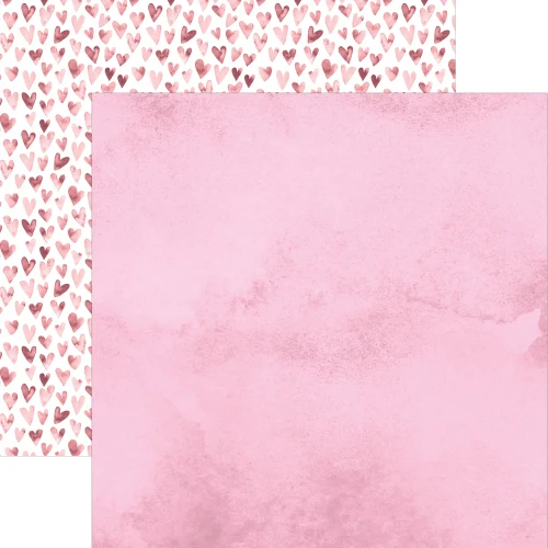 PAPER HOUSE PRODUCTIONS 12x12 Paper: Watercolor Hearts - Pink