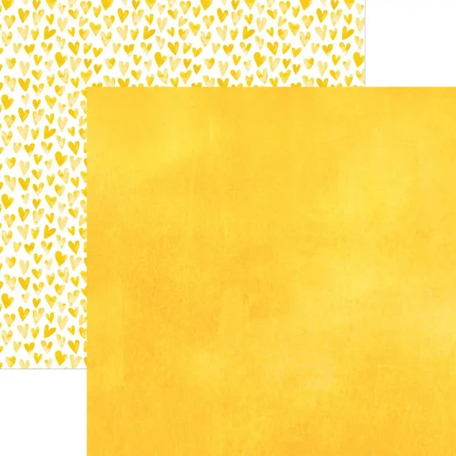 PAPER HOUSE PRODUCTIONS 12x12 Paper: Watercolor Hearts - Yellow