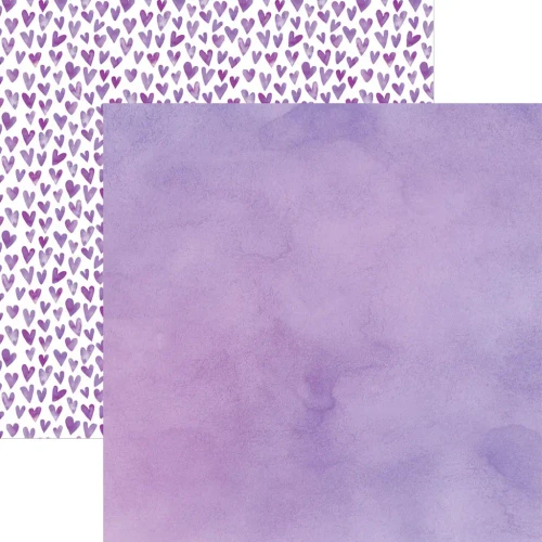 PAPER HOUSE PRODUCTIONS 12x12 Paper: Watercolor Hearts - Purple