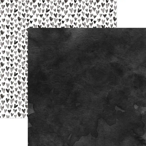 PAPER HOUSE PRODUCTIONS 12x12 Paper: Watercolor Hearts - Black