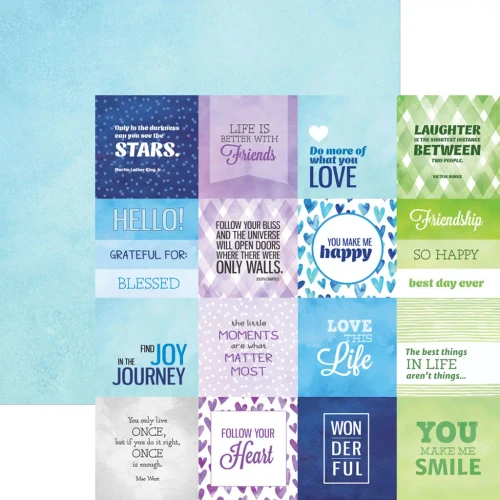 PAPER HOUSE PRODUCTIONS 12x12 Paper: Colorways Sentiments Tags #1