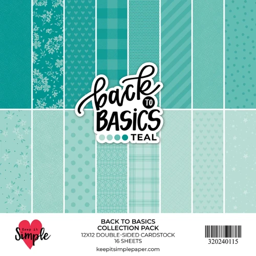 KEEP IT SIMPLE Back To Basics 12x12 Paper Pack - Teal