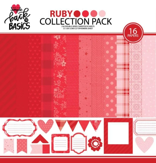 KEEP IT SIMPLE Back To Basics 12x12 Paper Pack - Ruby