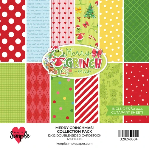 KEEP IT SIMPLE 12x12 Collection Pack - Merry Grinchmas