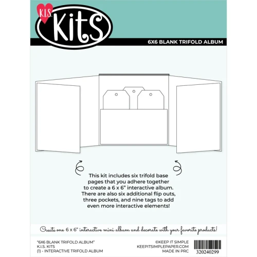 KEEP IT SIMPLE 6x6 Trifold Album - White