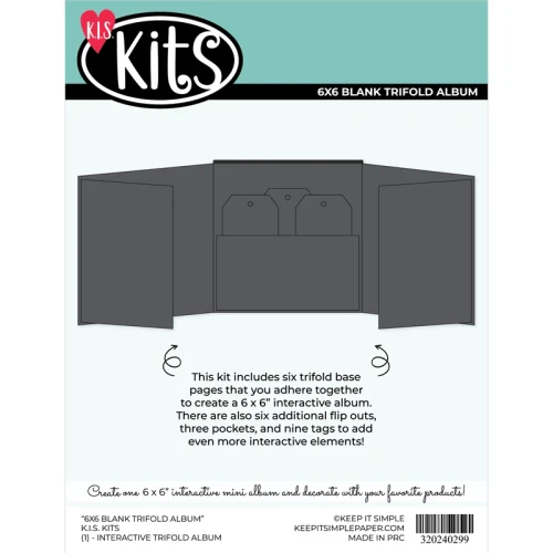 KEEP IT SIMPLE 6x6 Trifold Album - Black