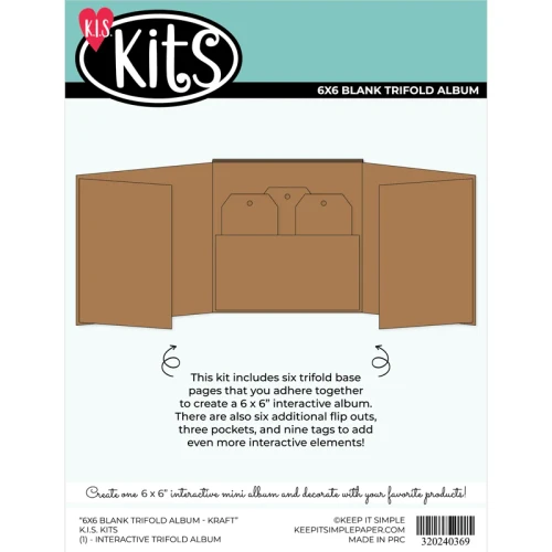 KEEP IT SIMPLE 6x6 Trifold Album - Kraft