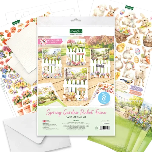 KATY SUE Card Making Kit: Spring Garden Picket Fence