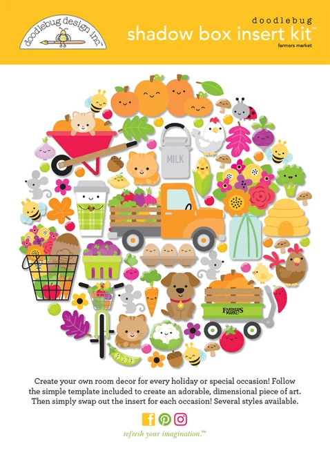 DOODLEBUG 8x8 Shadow Box Kit - Farmers Market