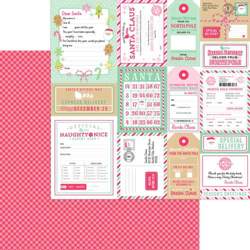 PREORDER - ships late NOVEMBER: DOODLEBUG DESIGNS Dear Santa 12x12 Paper: warm wishes