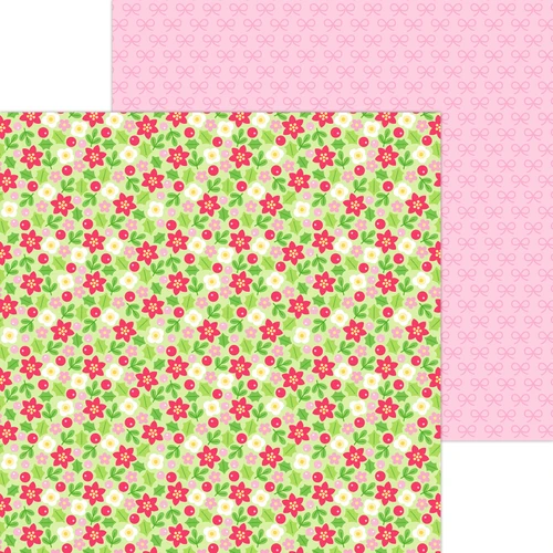 PREORDER - ships late NOVEMBER: DOODLEBUG DESIGNS Dear Santa 12x12 Paper: berry merry floral