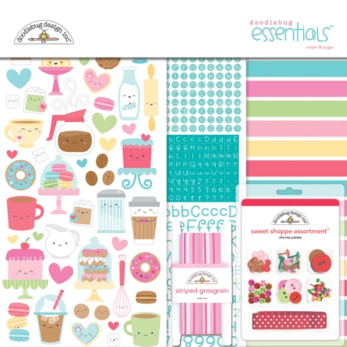 DOODLEBUG DESIGNS Cream & Sugar 12x12 Essentials Kit