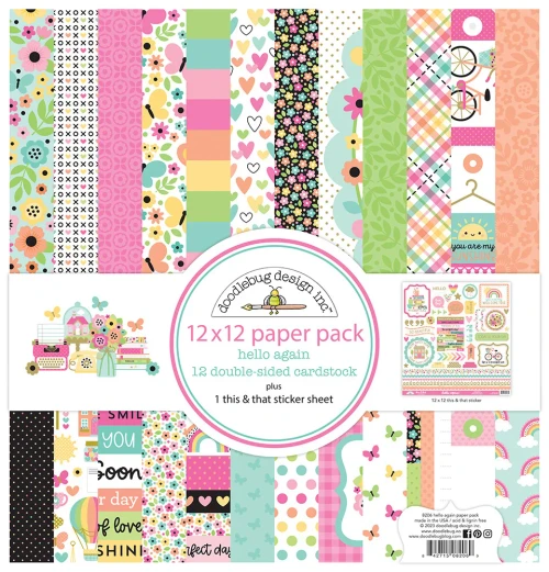 DOODLEBUG DESIGNS Hello Again 12x12 Paper Pack