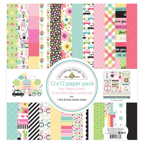 DOODLEBUG DESIGNS My Happy Place 12x12 Paper Pack