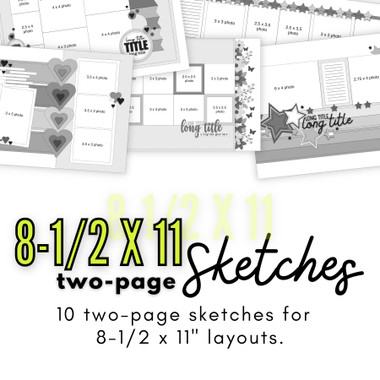 * DIGITAL DOWNLOAD * 10 TWO-PAGE SKETCHES for 8.5x11 Layouts