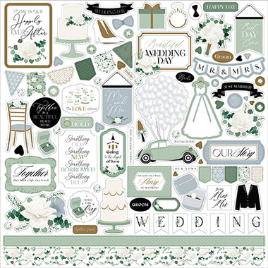 ECHO PARK Wedding Bells Element Sticker - Scrapbook Generation