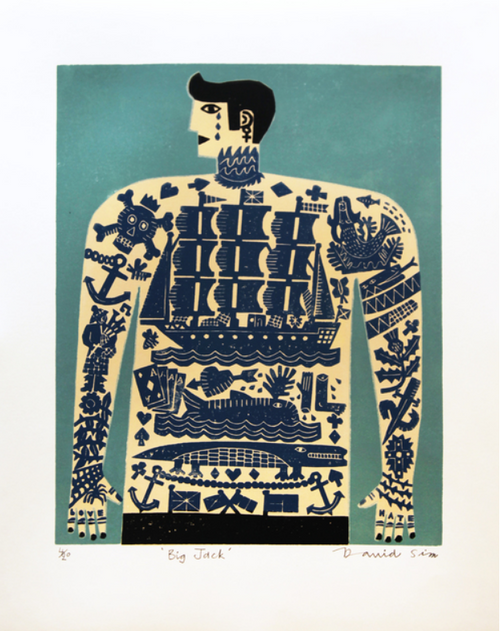 David Sim: Portrait Series: "Big Jack" (Blue)