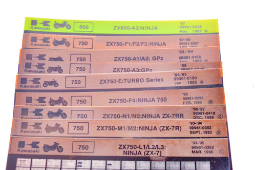 OEM Kawasaki ZX550/600/636/750 Microfiches Lot Of 59 - In
