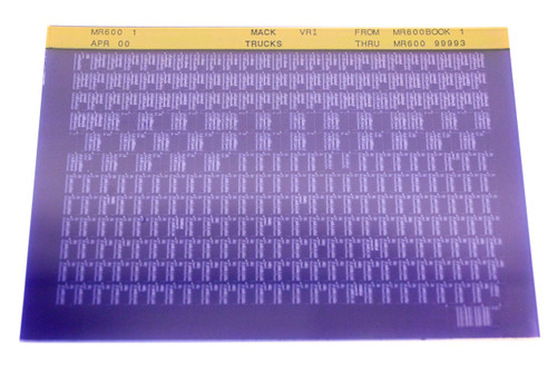 Mack MR600 1 MR600BOOK1 - MR60099993 VRI Microfiche NOS