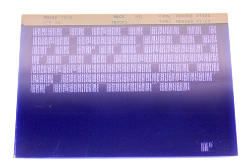 Mack RD688 73-2 RD688S47405 - ED688S47763 VRI Microfiche NOS