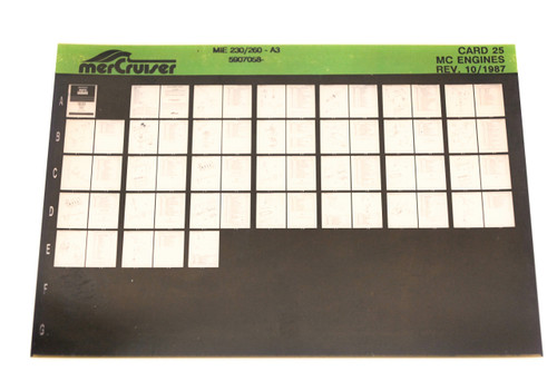 Mercruiser XM011-32 MC Engines 230/260-A3, 5907058- Card 25 Microfiche