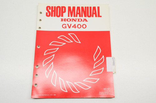 OEM Honda 6189102 Shop Manual GV400 OEM Honda 6189102 Shop Manual GV400