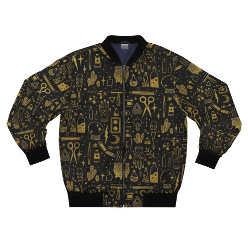 Magical bomber jacket with occult and witchy design elements