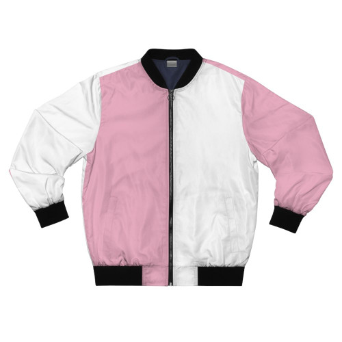 Half pink and white minimalist bomber jacket
