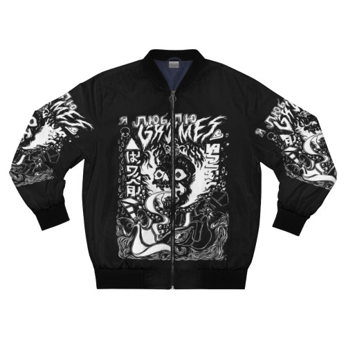 Grimes Occult Bomber Jacket - Inverted Black and White Aesthetic