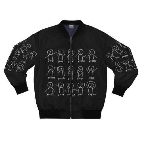 Bomber jacket with funny math algebra dance graph figures and equation design