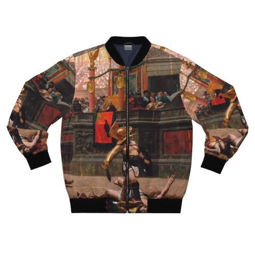 Bomber jacket featuring the historic painting "Pollice Verso" by Jean-Leon Gerome
