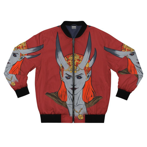 Mizora Tiefling Bomber Jacket - Stylish outerwear for Baldur's Gate 3 and Dungeons & Dragons RPG enthusiasts