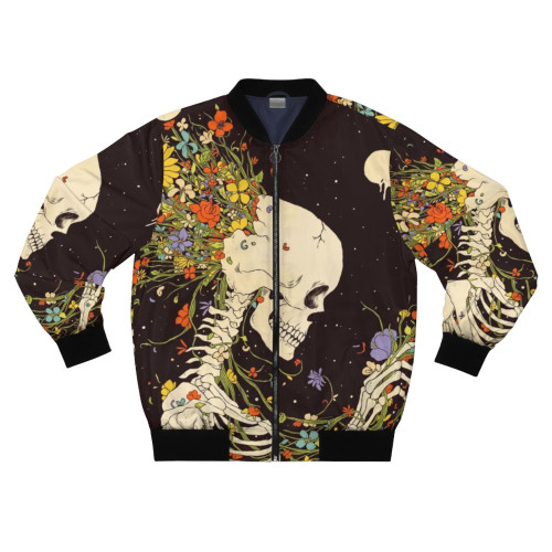 Surreal bomber jacket with space, nature, and dream-like design