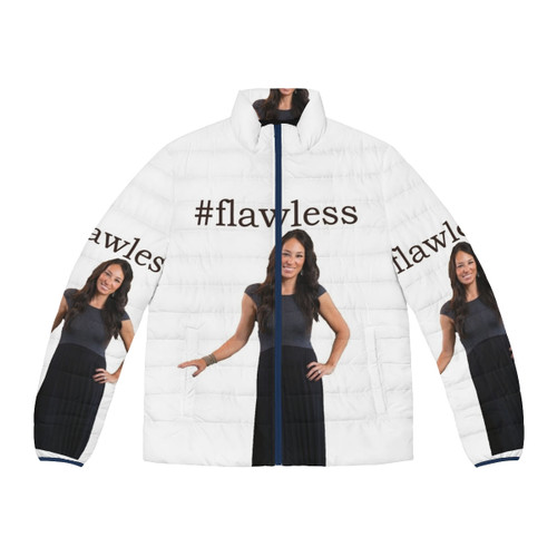 Joanna Gaines wearing a stylish puffer jacket in Waco, Texas