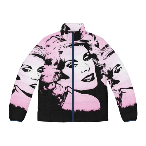 Joan Rivers pop art puffer jacket featuring comedian stand up comedy vector design