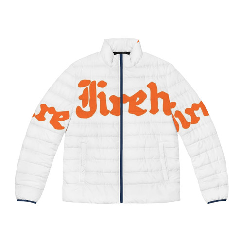 Jireh puffer jacket with Maverick City Music inspired design