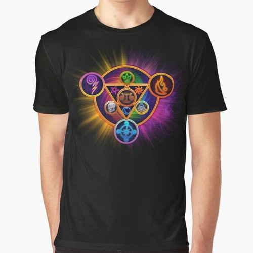 Wizard101 graphic t-shirt featuring the Spiral Schools logo and design