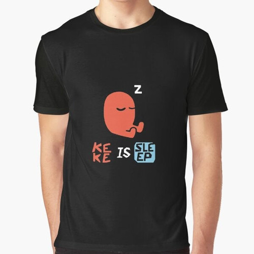 "Keke Is Sleep" graphic t-shirt featuring the character Keke from the puzzle game Baba Is You