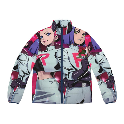 Jester Lavorre watercolor puffer jacket with candy and fantasy design