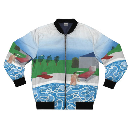 Vintage David Hockney Retro Bomber Jacket with Artistic Design