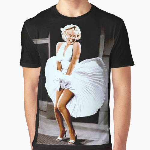 Marilyn Monroe graphic t-shirt featuring the iconic scene from "The Seven Year Itch" where her skirt blows up.