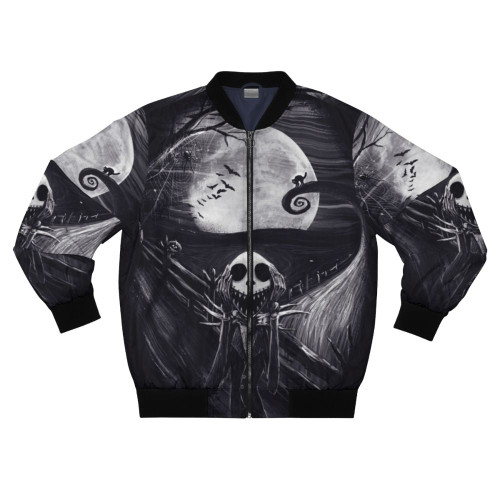 Nightmare Before Christmas Scream Bomber Jacket with Skull and Skeleton Design