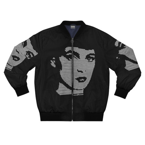 Blade Runner inspired bomber jacket with retro sci-fi design