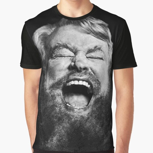 Graphic T-Shirt featuring a design with the text "Blessed Brian!" and a portrait of the British actor Brian Blessed.